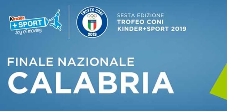 A Crotone la finale nazionale del Trofeo Coni Kinder+Sport 2019