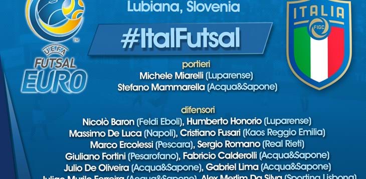 Consegnata alla Uefa la lista dei 14 Azzurri che parteciperanno all'Europeo