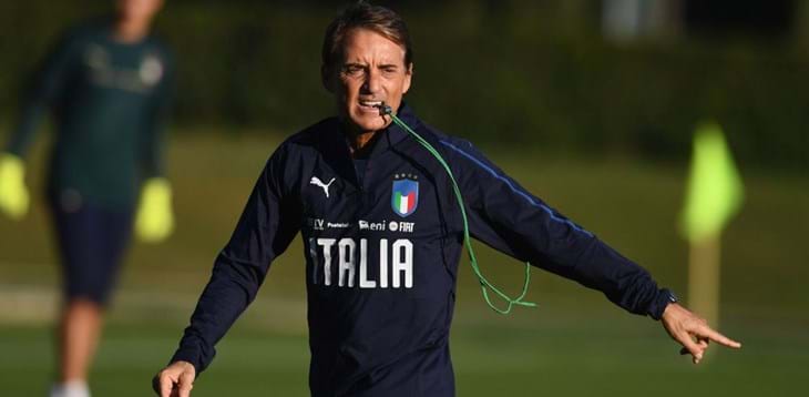 Mancini at work on Monday and Tuesday at Coverciano for a training camp with the U19 National Team