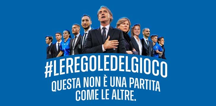 Gli Azzurri e le Azzurre in campo per ribadire #leregoledelgioco contro il Covid-19