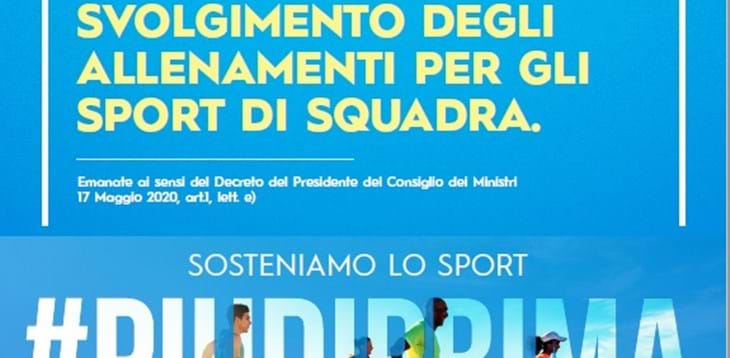 Pubblicate le linee guida governative per gli allenamenti degli sport di squadra e di base