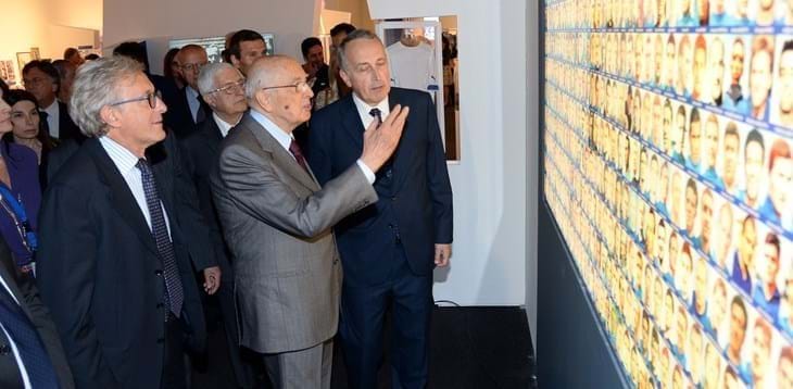 Napolitano inaugura la mostra azzurra: “Il calcio sia spettacolo e gioco”