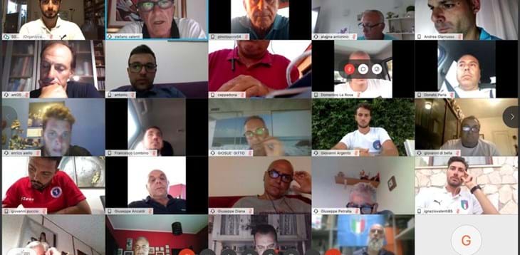 Call conference tra il coordinatore del Settore Giovanile e Scolastico Sicilia Stefano Valenti e lo staff regionale