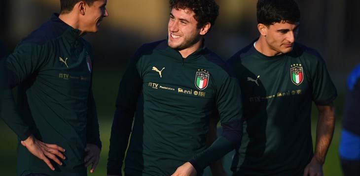 Azzurri al lavoro a Coverciano in vista dei match con Polonia e Bosnia. In gruppo anche Acerbi e Barella