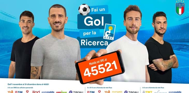Gli Azzurri scendono in campo al fianco di AIRC per fare un gol per la ricerca