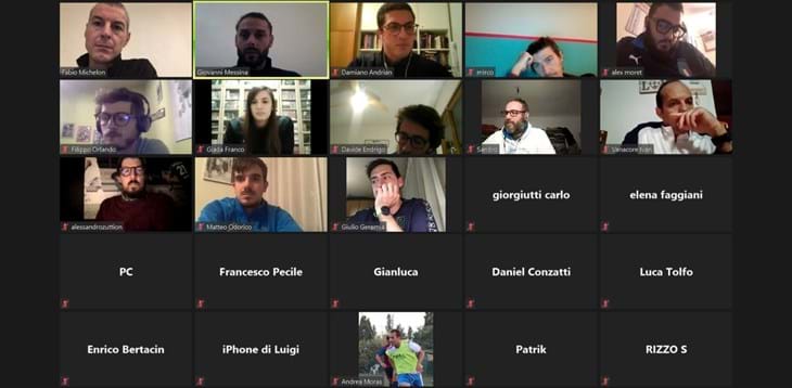 Sessione in videoconferenza tra tecnici del Pordenone Calcio e altre società