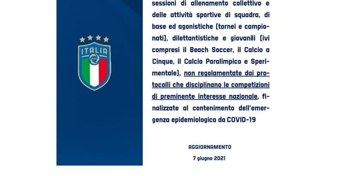 Protocollo FIGC - aggiornamento