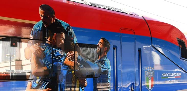 Trenitalia, il Frecciarossa si tinge di azzurro per i Campionati Europei