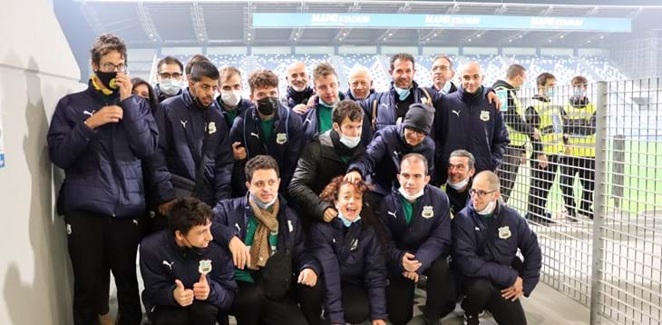 Gli atleti del Sassuolo FS al Mapei Stadium per Sassuolo-Venezia