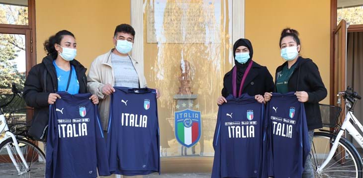 Presentato il progetto a favore delle calciatrici e del tecnico afghani. “Un vero onore essere qui. Grazie”