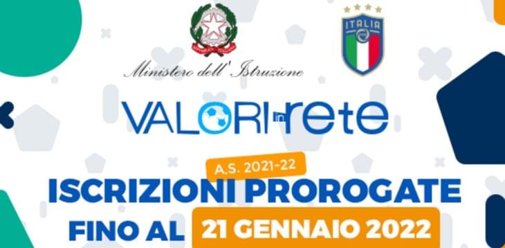 Prorogato il termine delle iscrizioni alle attività del progetto scolastico Valorinrete