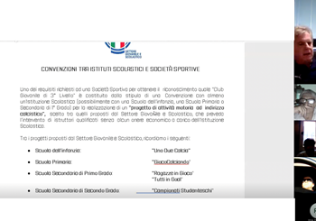 Incontro di carattere organizzativo con le Società aderenti al Progetto Scolastico di Sviluppo dell'Attività motoria ad indirizzo calcistico