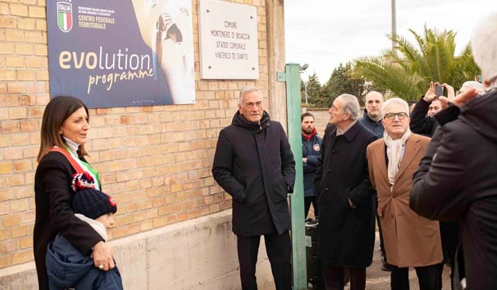 Il presidente Gravina all'inaugurazione del Centro Federale Territoriale di Montenero di Bisaccia