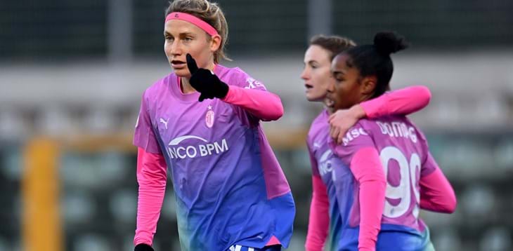 Dubcová stende il Sassuolo e avvicina il Milan alle semifinali. Il 6 e 7 febbraio le gare di ritorno dei quarti