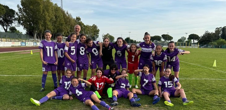 Under 12 Femminile, Fiorentina prima squadra qualificata alla fase nazionale: le viola si aggiudicano il girone di San Giuliano Terme