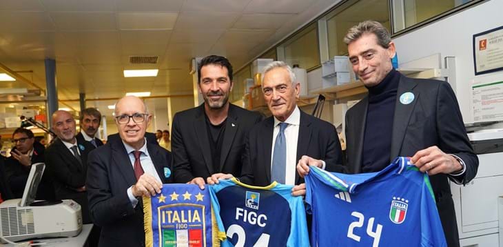 A delegation from the FIGC visited the Molecular Oncology Institute of Fondazione AIRC. Gravina: 'Proud to support and sustain research'