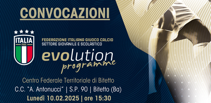 Convocazioni Centro Federale Territoriale di Bari-Bitetto per lunedì 10 febbraio