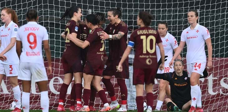 La Roma centra la settima vittoria interna di fila con la Fiorentina. Kramzar e Clelland stendono Napoli e Sampdoria