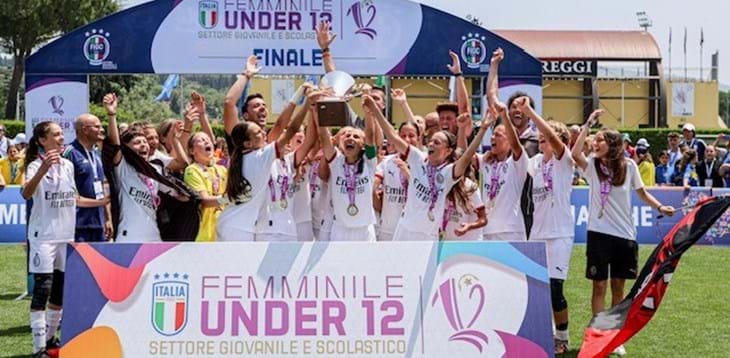 Under 12 femminile a tinte rossonere: nella fase finale nazionale a Coverciano trionfa il Milan