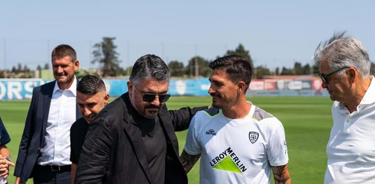 Gattuso in visita al Cagliari, stasera sarà sugli spalti dell’Unipol Domus per assistere al Trofeo ‘Gigi Riva’