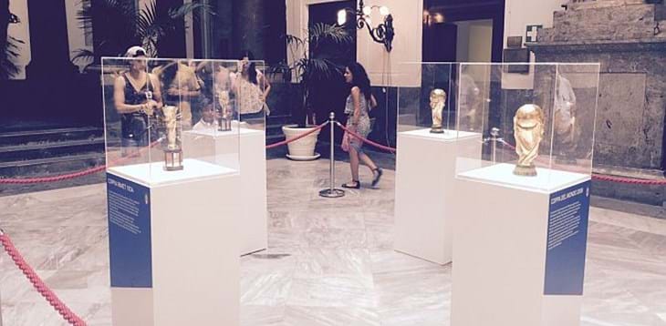 Le 4 Coppe del Mondo in esposizione al Palazzo delle Aquile di Palermo