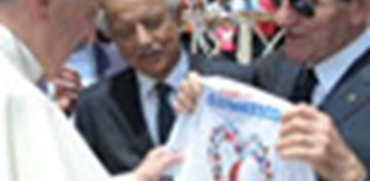 La squadra azzurra in udienza dal Papa insieme alla Lega Pro