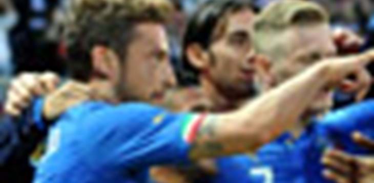 A Perugia Italia in vantaggio con Marchisio, nel finale pari di Chanot
