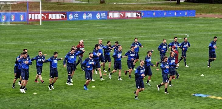 Ultimo allenamento a Coverciano, oggi pomeriggio la partenza per la Bulgaria