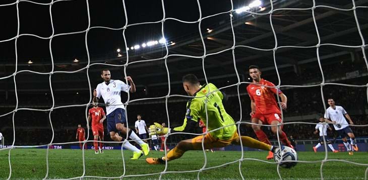 A Chiellini risponde Trajkovski, la Macedonia ferma gli Azzurri sull’1-1