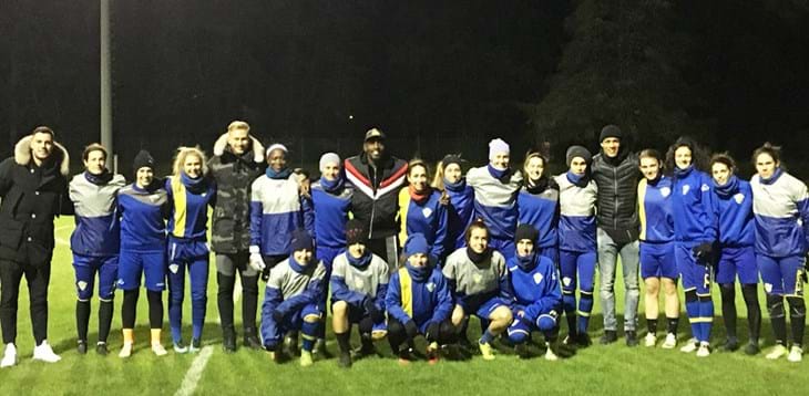 I giocatori dell'Udinese fanno l'in bocca al lupo al Tavagnacco