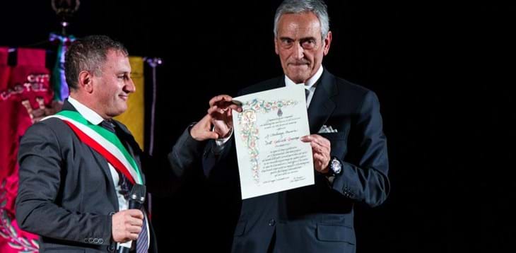 Castel di Sangro consegna la Cittadinanza Onoraria al Presidente Figc Gravina